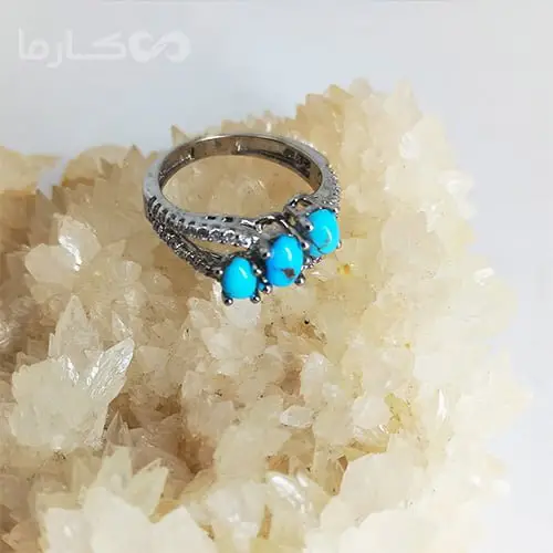 انگشتر فیروزه زنانه (کد 2345) — تصویر ۷
