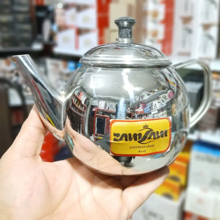 قوری استیل 2 لیتر زمزم مدل خمره ای — تصویر ۵