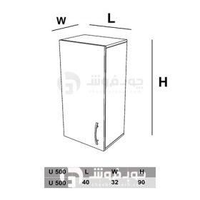 کابینت آشپزخانه هوایی تک درب – مدل U500 — تصویر ۴