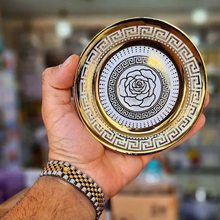 نعلبکی چینی گلد مدل ورساچه کد 3 بسته 6 عددی — تصویر ۸