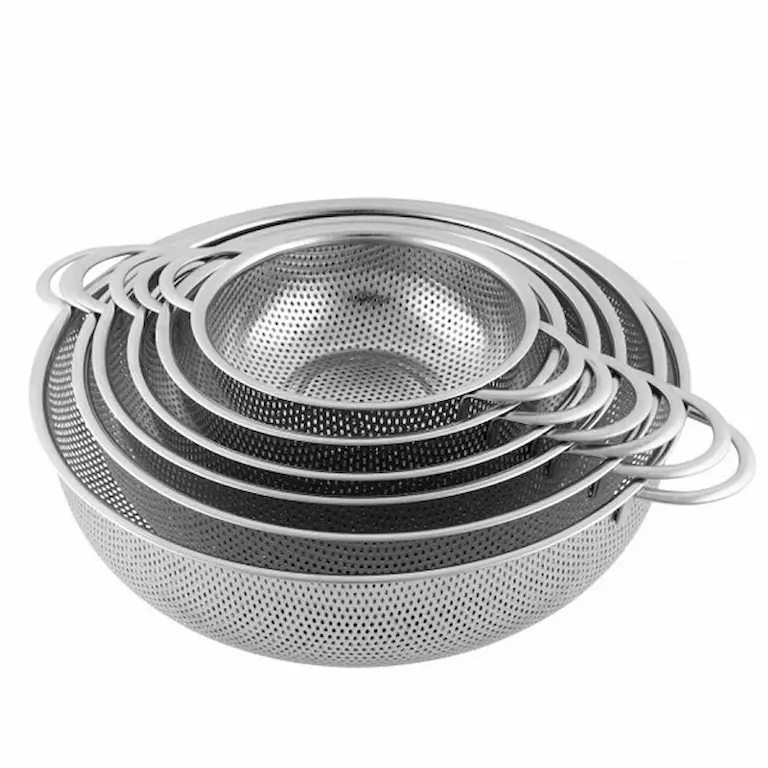 آبکش استیل 6 پارچه پانچ کرکماز پایه دار ضد زنگ — تصویر ۳
