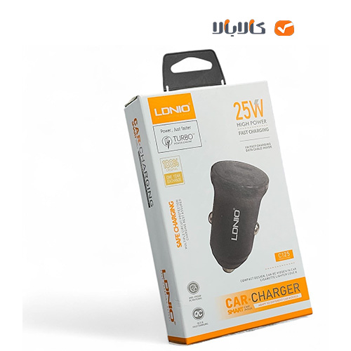 شارژر فندکی فست الدینیو همراه با کابل تایپسی مدل LDNIO C125 Car Charger 25W — تصویر ۴