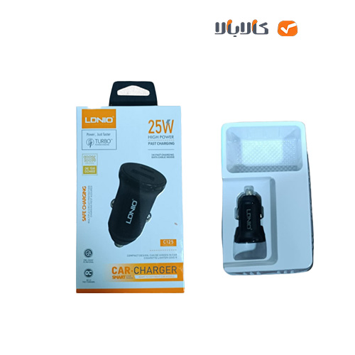 شارژر فندکی فست الدینیو همراه با کابل تایپسی مدل LDNIO C125 Car Charger 25W — تصویر ۵