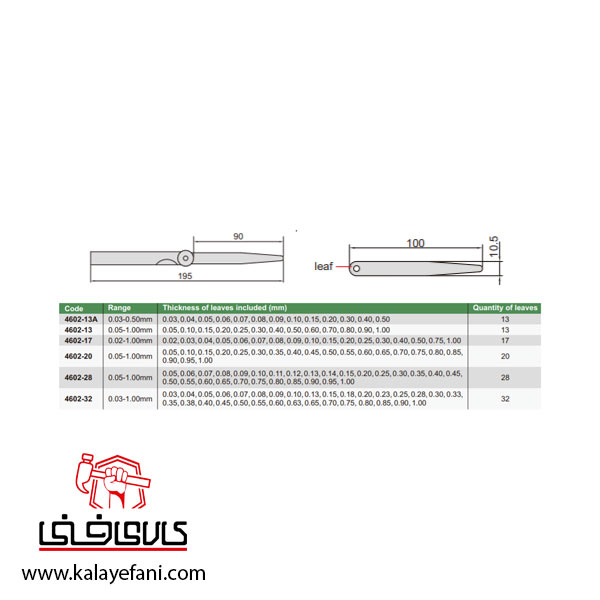 فیلر اینسایز 32 تیغ از 0.03 تا 1 میلی‌متر (با گارانتی شرکتی) مدل 32-4602 — تصویر ۵
