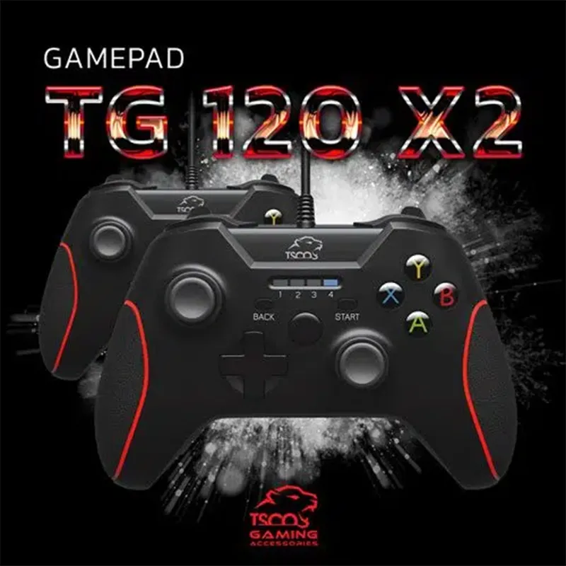 دسته بازی سیم دار دوبل شوکدار تسکو مدل Tsco TG 120 X2 — تصویر ۶