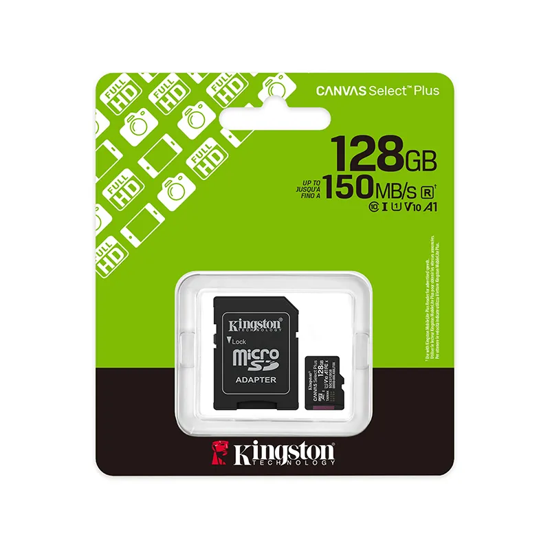کارت حافظه MicroSDXC کینگستون Canvas Select Plus ظرفیت 128 گیگابایت + خشاب