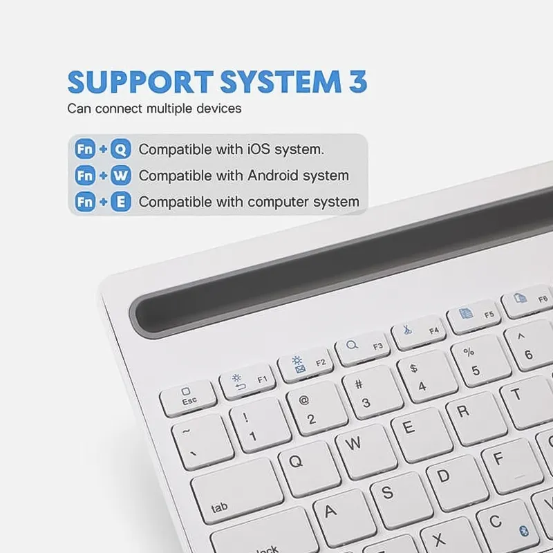 مینی کیبورد بلوتوثی ای او سی مدل AOC KB701 – سفید — تصویر ۳