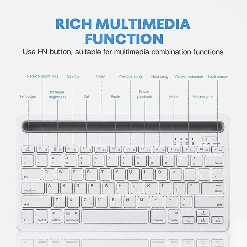 مینی کیبورد بلوتوثی ای او سی مدل AOC KB701 – سفید — تصویر ۵