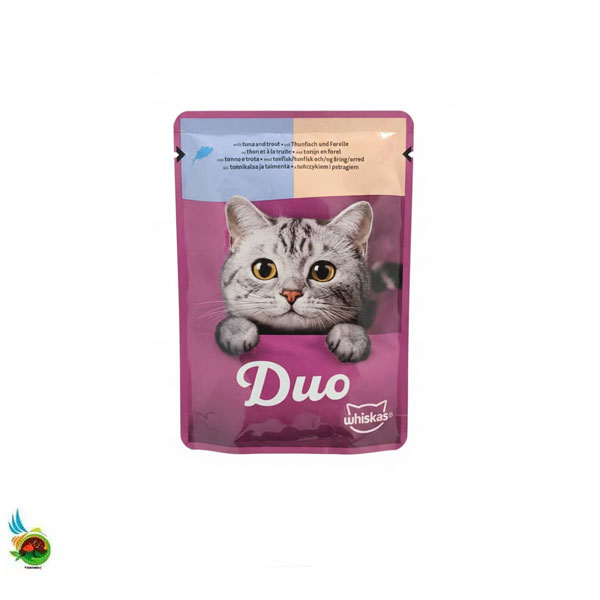پوچ گربه ویسکاس طعم تن و قزا آلا Whiskas with tun and trout وزن 85 گرم — تصویر ۲
