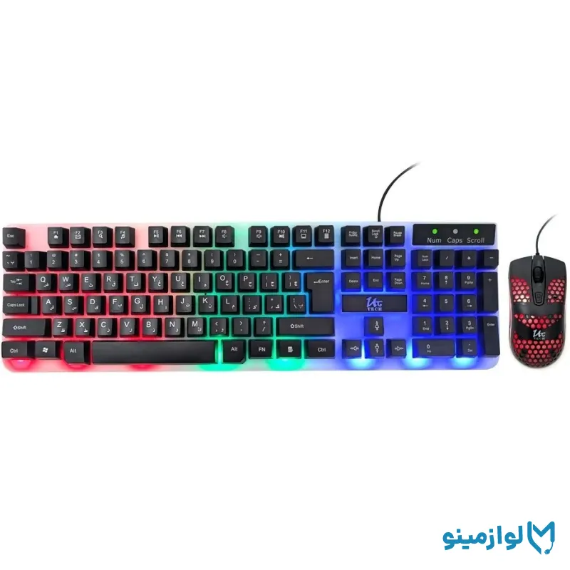 کیبورد و ماوس سیم دار یوسی تک مدل 2070G – UCTECH 2070G RGB