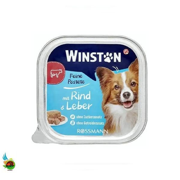 ووم سگ وینستون طعم گوشت گاو و جگر Winston feine pastete mit rind & leber وزن ۱۵۰ گرم