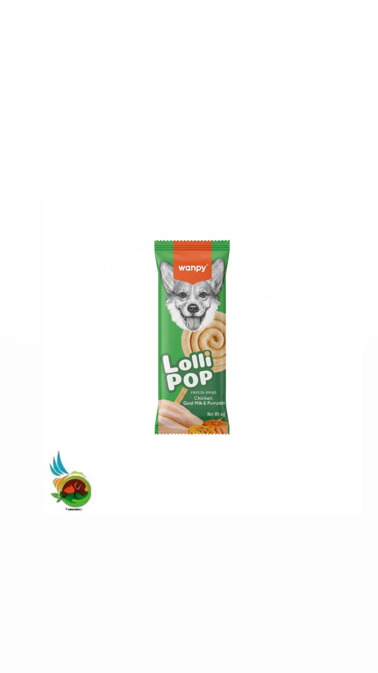 تشویقی آبنبات چوبی فریز دراید سگ ونپی Wanpy lolli pop freeze-dried وزن ۶ گرم