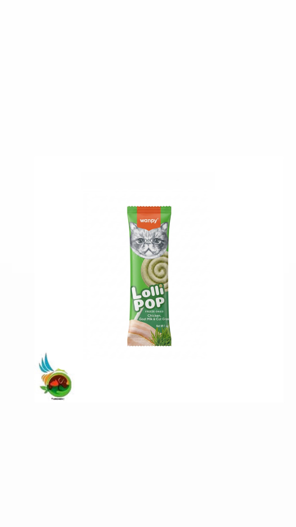 تشویقی آبنبات چوبی فریز دراید گربه ونپی Wanpy lolli pop freeze-dried وزن ۱.۴ گرم