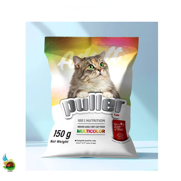 غذای خشک مولتی کالر گربه بالغ پولر Puller adult cat multicolor وزن ۱۵۰ گرم — تصویر ۲