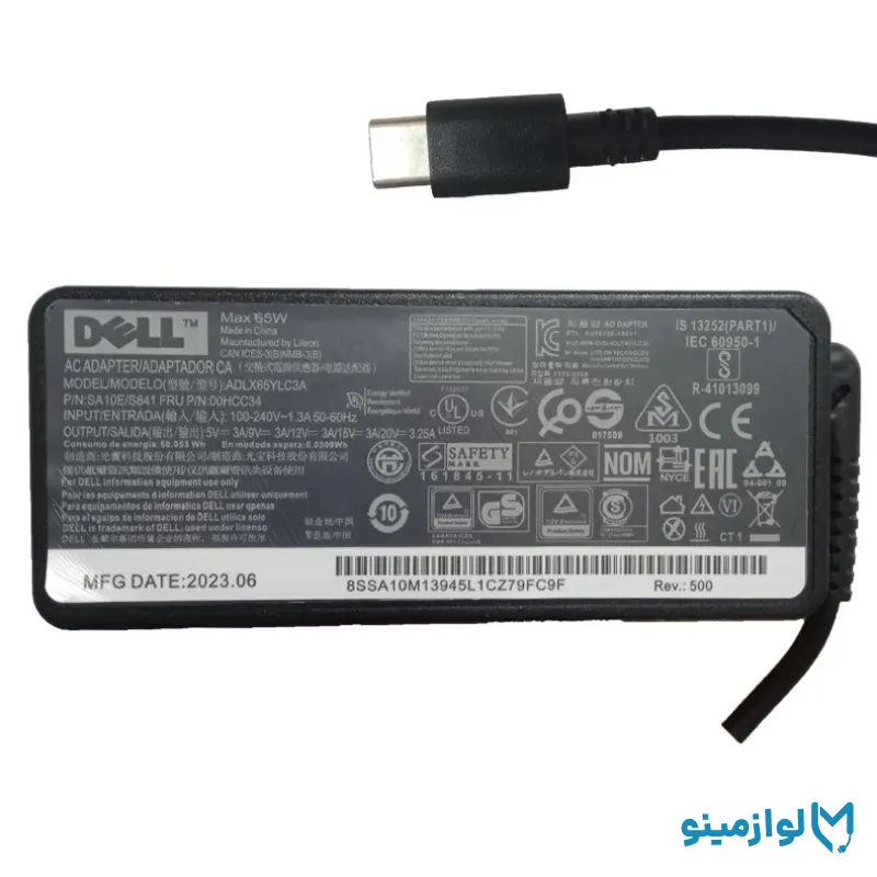 شارژر اصلی Dell 65W USB-C (Type-C) – سازگار با لپ‌تاپ‌های Dell
