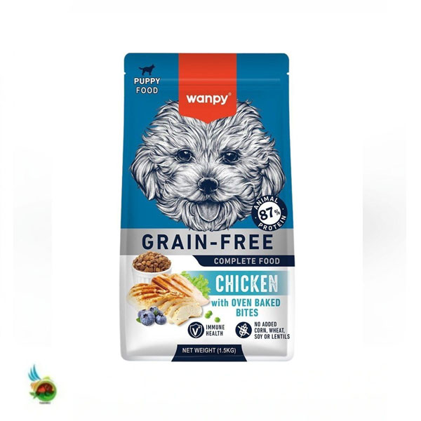 غذای خشک توله سگ ونپی بدون غلات طعم مرغ Wanpy puppy food grain free with chicken (فله ای)