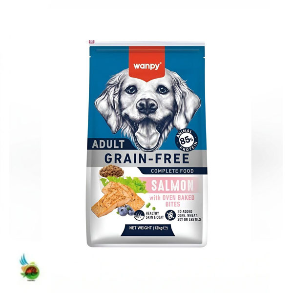 غذای خشک سگ بالغ ونپی بدون غلات طعم سالمون Wanpy adult dog food grain free with salmon (فله ای)