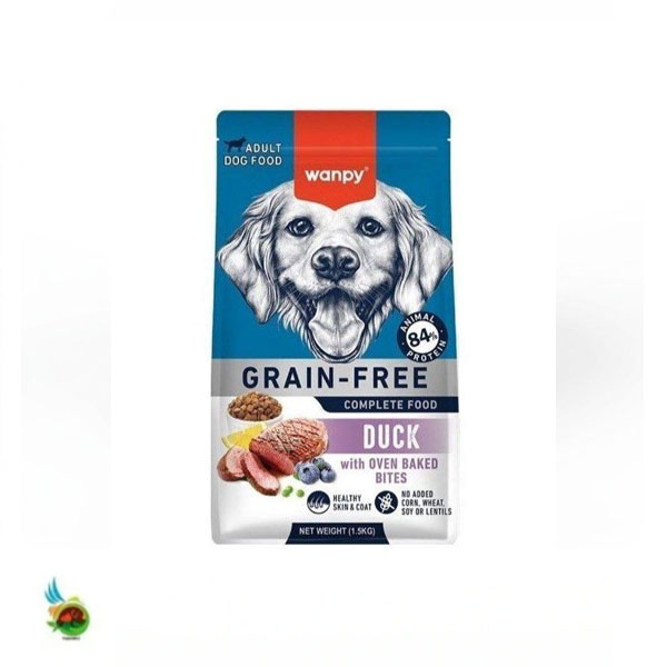 غذای خشک سگ بالغ ونپی بدون غلات طعم اردک Wanpy adult dog food grain free with duck (فله ای)