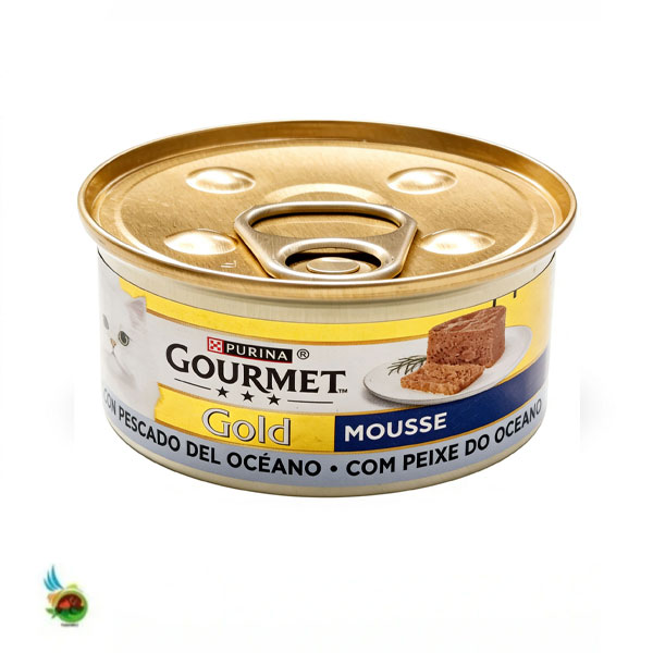 کنسرو پته گربه گورمت ترک طعم ماهی اقیانوسی Gourmet gold with ocean fish وزن ۸۵ گرم