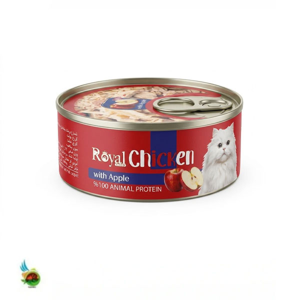 کنسرو نچرال گربه رویال کوکو با طعم مرغ و سیب Royal coco chicken with apple وزن ۱۰۰ گرم