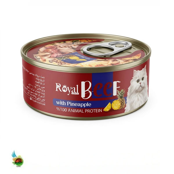 کنسرو نچرال گربه رویال کوکو با طعم گوشت و آناناس Royal coco beef with pineapple وزن ۱۰۰ گرم — تصویر ۲