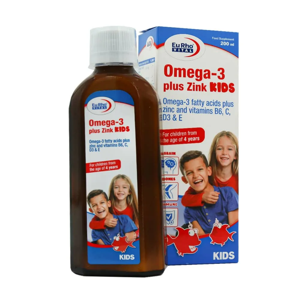 شربت امگا3 پلاس زینک کیدز یوروویتال/omega 3 plus zinc kids