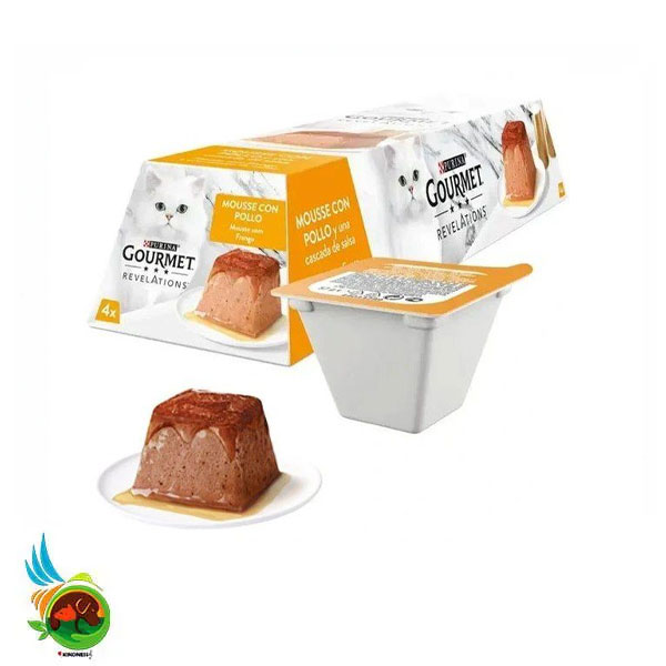 دسر کاسه ای گربه گورمت طعم مرغ مدل موس Gourmet revelations mousse with chicken بسته ۴ عددی — تصویر ۲