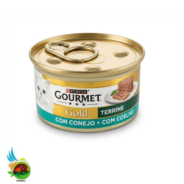 کنسرو پته مغزدار گربه گورمت طعم خرگوش Gourmet gold terrine with rabbit وزن ۸۵ گرم