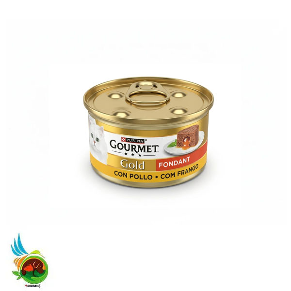 کنسرو گربه گورمت مدل فوندانت طعم مرغ Gourmet gold fondant with chicken وزن ۸۵ گرم