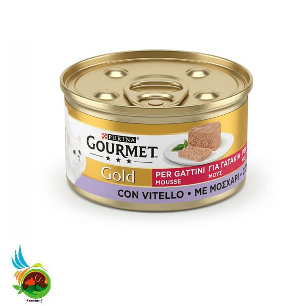 کنسرو بچه گربه گورمت طعم گوساله Gourmet gold kitten with veal وزن ۸۵ گرم