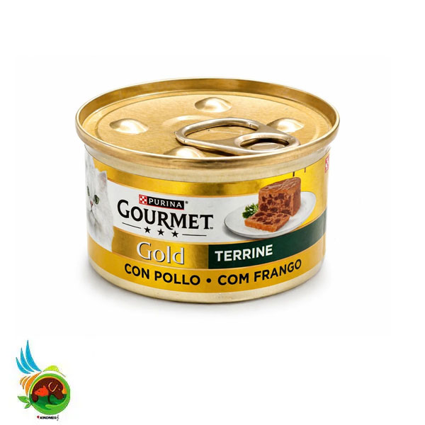 کنسرو پته مغزدار گربه گورمت طعم مرغ Gourmet gold terrine with chicken وزن ۸۵ گرم