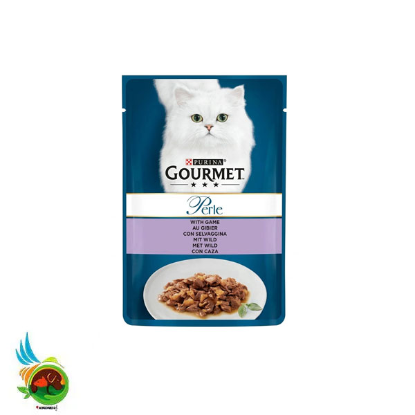 پوچ گربه گورمت پرل طعم شکار Purina gourmet perle with game وزن ۸۵ گرم