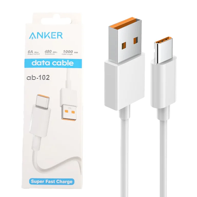 کابل شارژ فست ANKER Type-C مدل EC-012 – سفید – BSA (غیراصل)