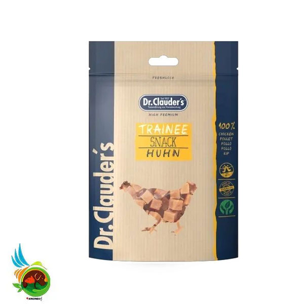 تشویقی سگ دکتر کلادرز مدل مکعبی طعم مرغ Dr.Clauder’s trainee snack huhn وزن ۸۰ گرم