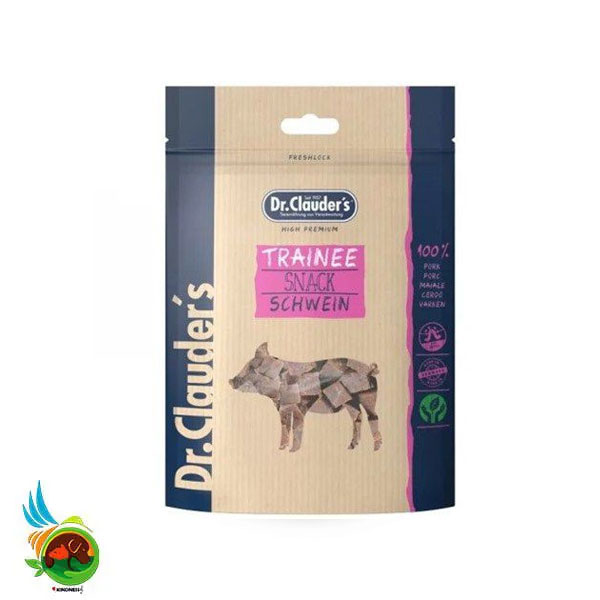 تشویقی سگ دکتر کلادرز مدل مکعبی طعم گوشت خوک Dr.Clauder’s trainee snack schwein وزن ۸۰ گرم