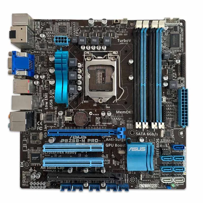 مادربرد ASUS P8Z68‑M PRO سوکت LGA1155 چیپست Intel Z68 فرم فاکتور Micro‑ATX استوک — تصویر ۲