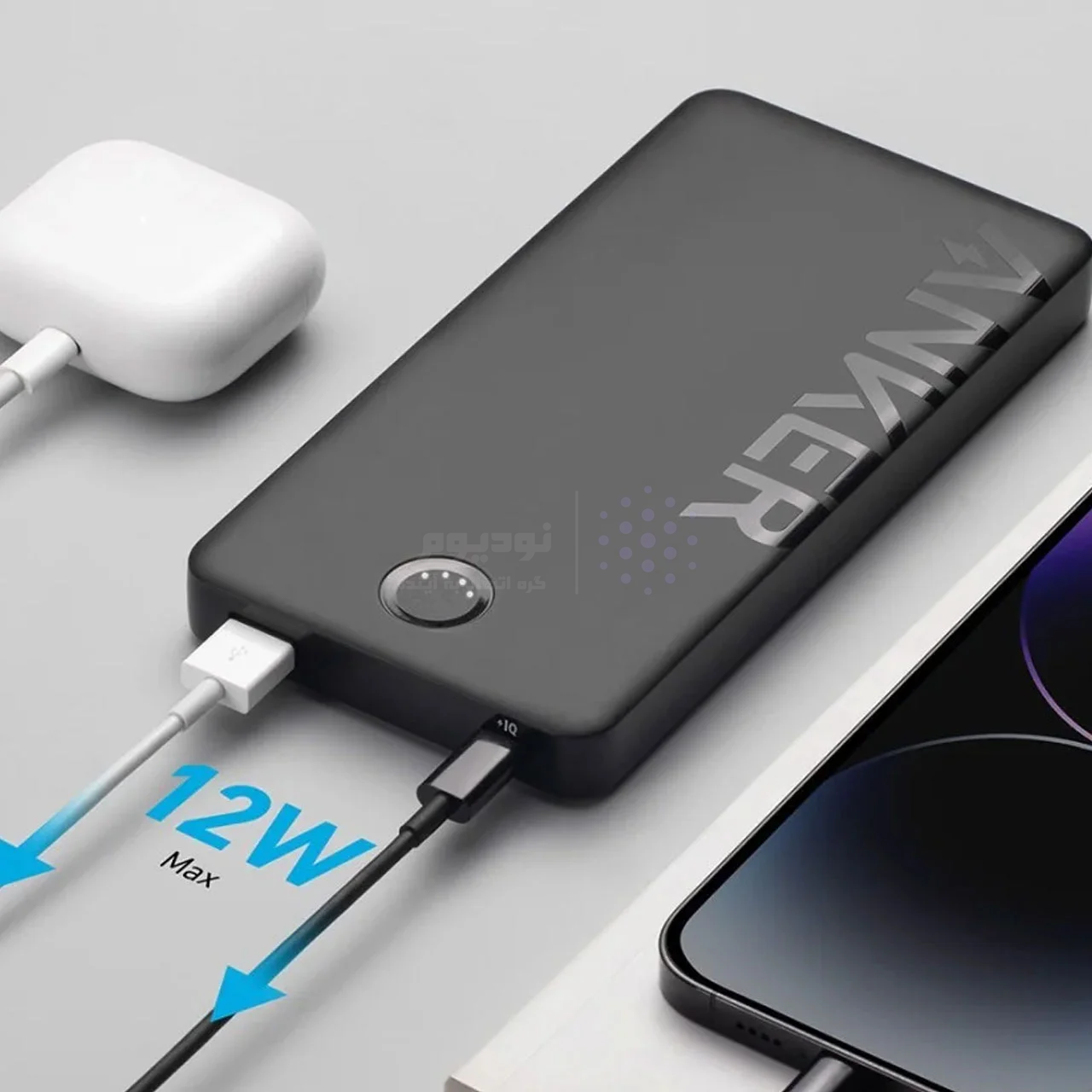 پاوربانک Anker 12W 10000mAh مدل PowerCore PIQ A1334H11 – مشکی (گارانتی 18ماهه شرکتی) — تصویر ۵