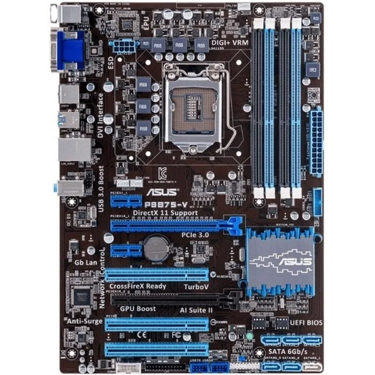 مادربرد ASUS P8B75‑V سوکت LGA1155 چیپست Intel B75 فرم فاکتور ATX استوک