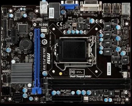 مادربرد MSI مدل H61M-P31 با سوکت LGA 1155 و حافظه DDR3 استوک