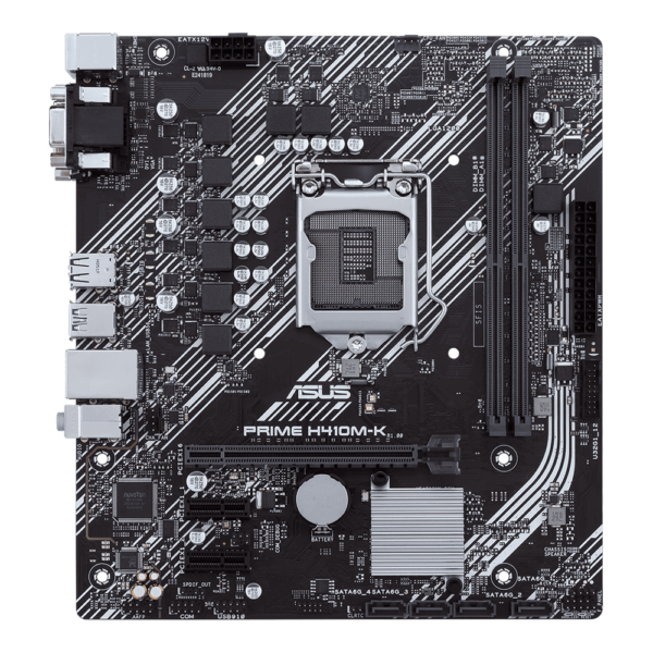 مادربرد ASUS PRIME H410M-K سوکت LGA1200 چیپست Intel H410 فرم فاکتور Micro-ATX با پشتیبانی از پردازنده‌های نسل 10 اینتل و حافظه DDR4