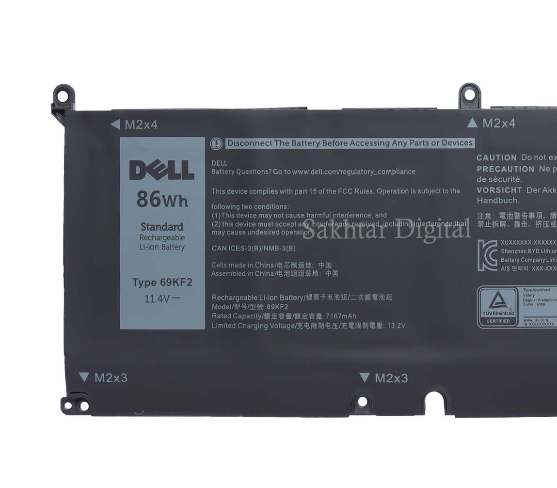 باتری اورجینال لپ تاپ دل Dell Precision 5550 / XPS 15 — تصویر ۵