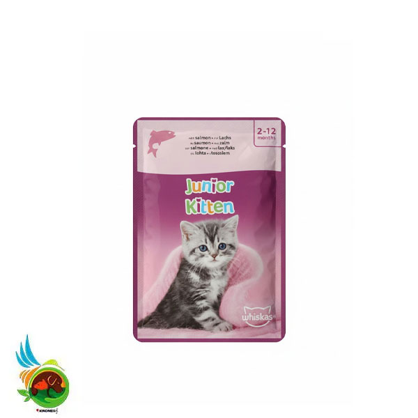 پوچ بچه گربه ویسکاس طعم سالمون Whiskas kitten with salmon وزن ۸۵ گرم — تصویر ۲
