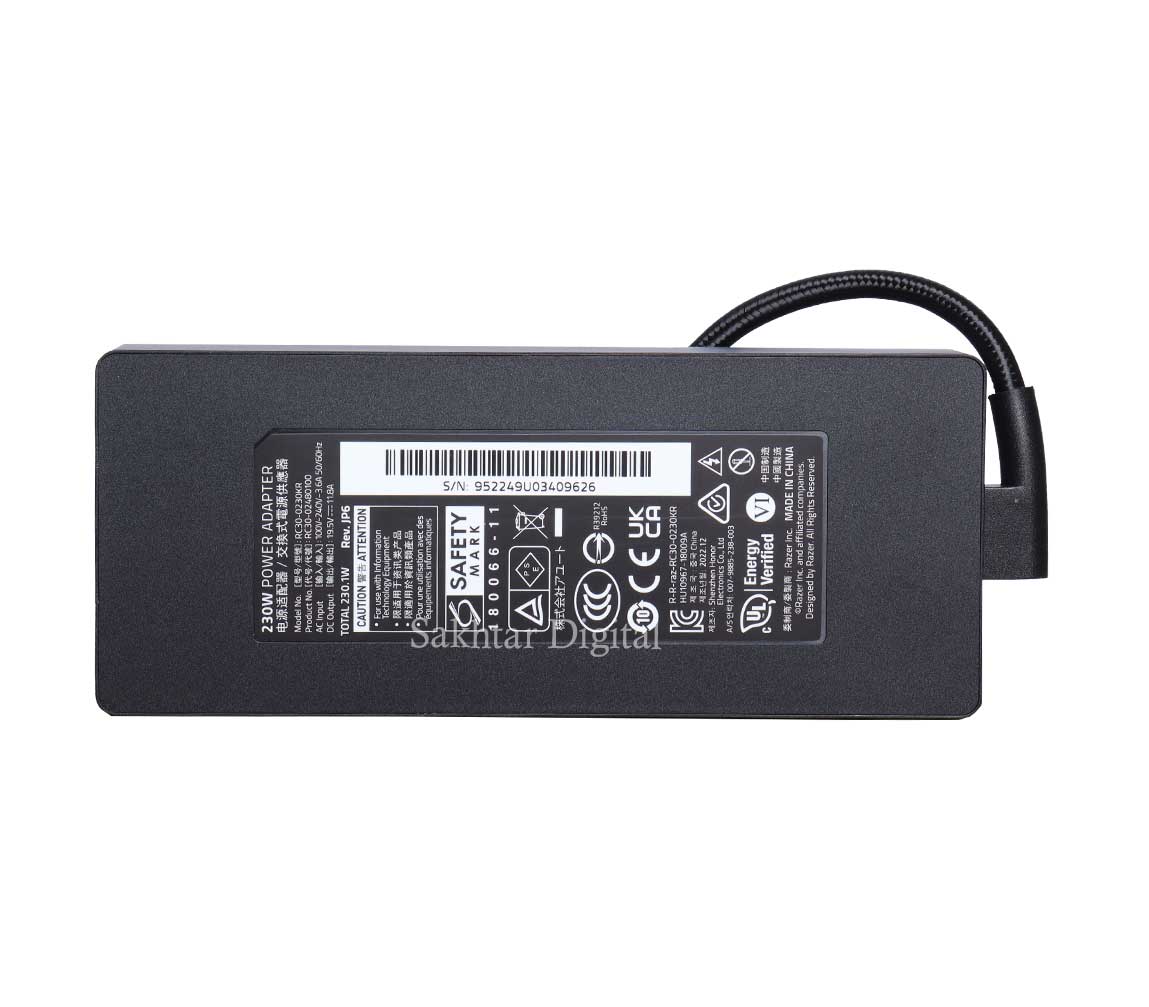 شارژر اورجینال لپ تاپ ریزر Razer 19.5V 11.8A 3Prong — تصویر ۳