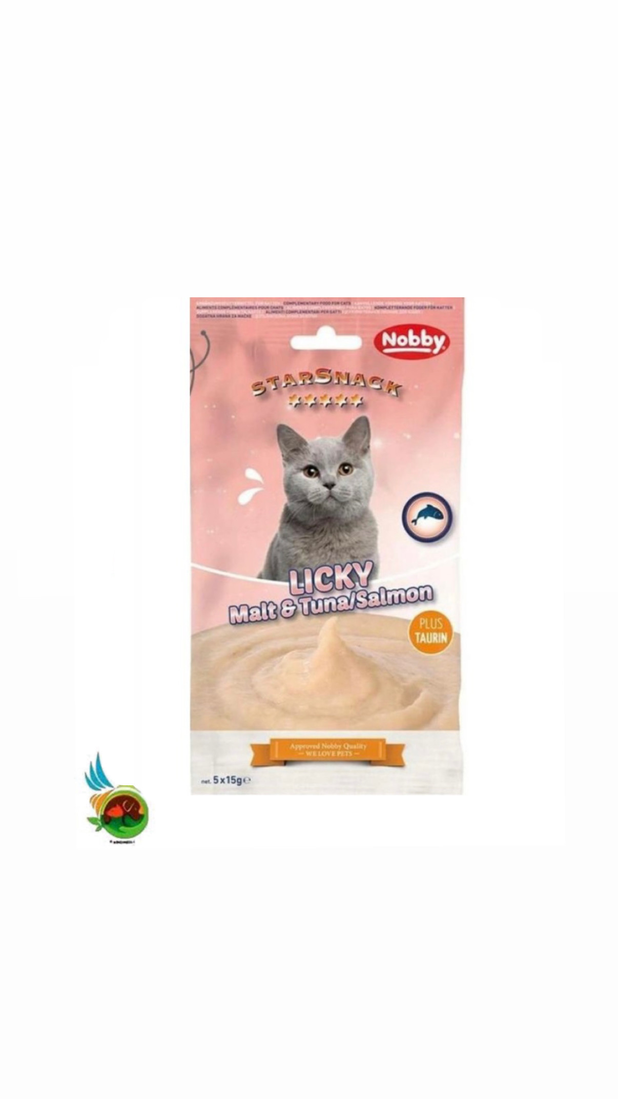 بستنی گربه تائورین دار نوبی طعم مالت، تن و سالمون Nobby licky malt &amp; tuna and salmon یک عددی