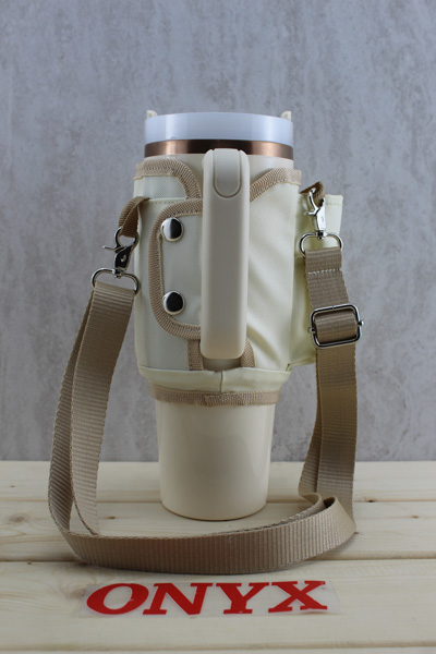 کاور استنلی تامبلر ماگ STANLEY 40 oz 1.18L ( onyx اونیکس) (رنگ کرمی) — تصویر ۳