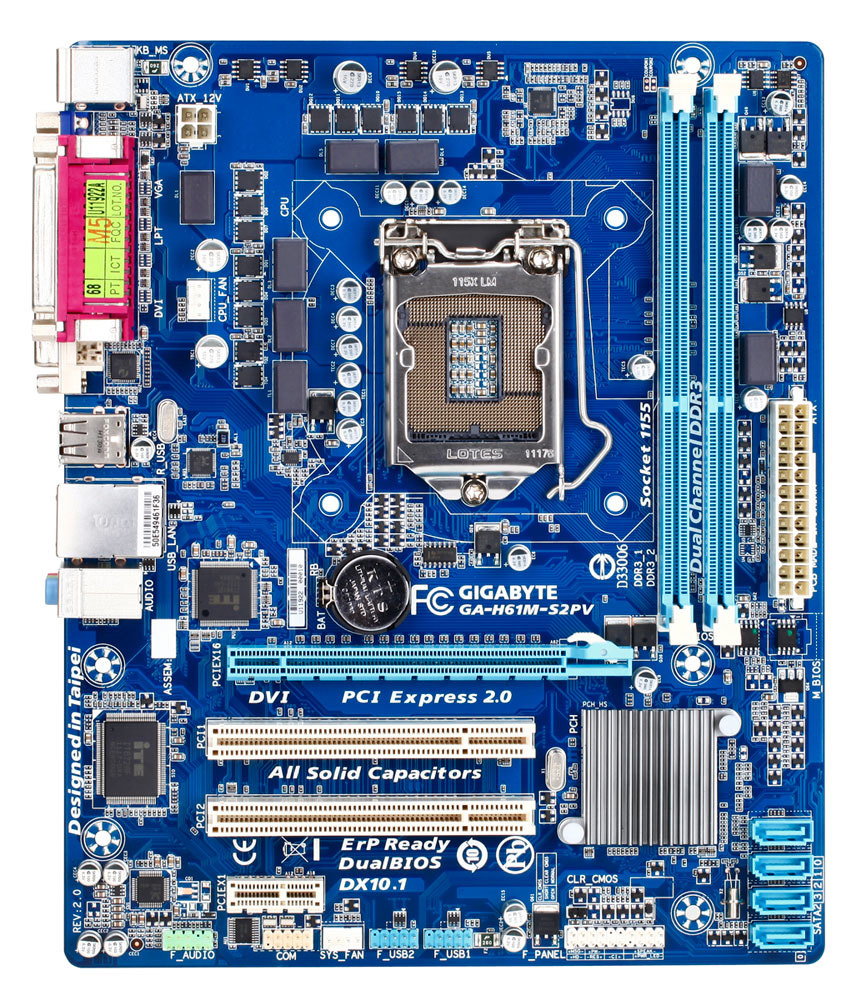 مادربرد Gigabyte Ga-H61m-S2pv — تصویر ۲