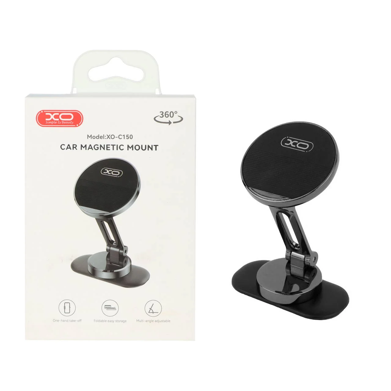 هولدر گوشی موبایل مگنتی پایه دار XO مدل XO-C150 – مشکی — تصویر ۲
