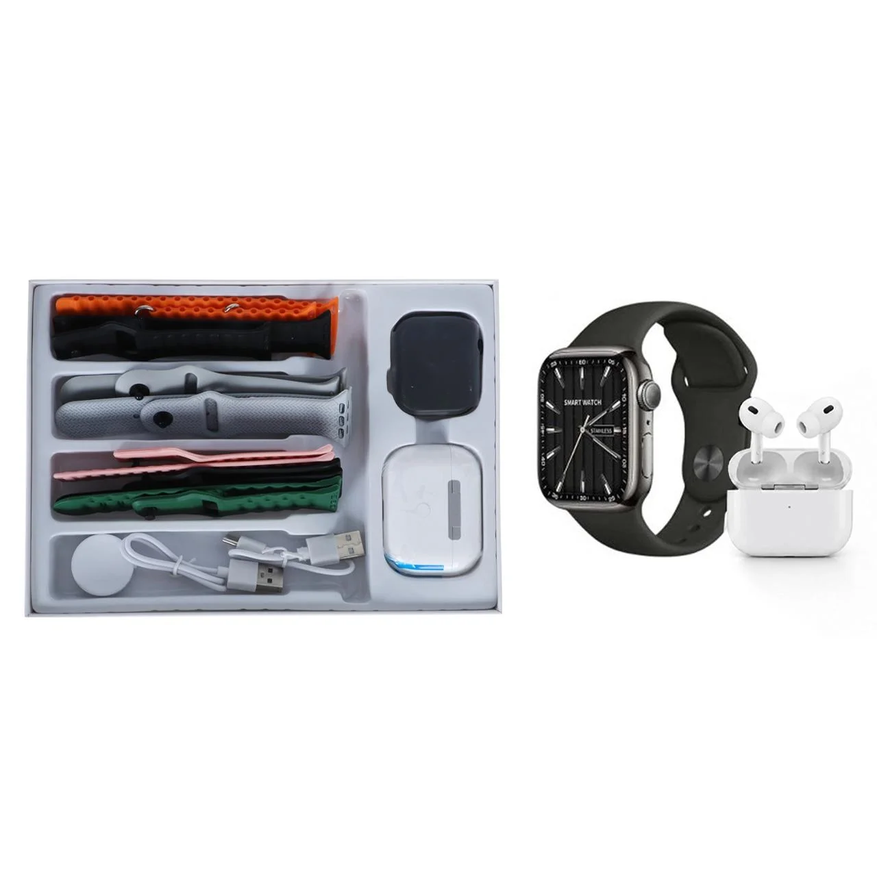 پک ساعت هوشمند و ایرفون بی سیم KEQIWEAR مدل KW93 MAX – مشکی — تصویر ۲