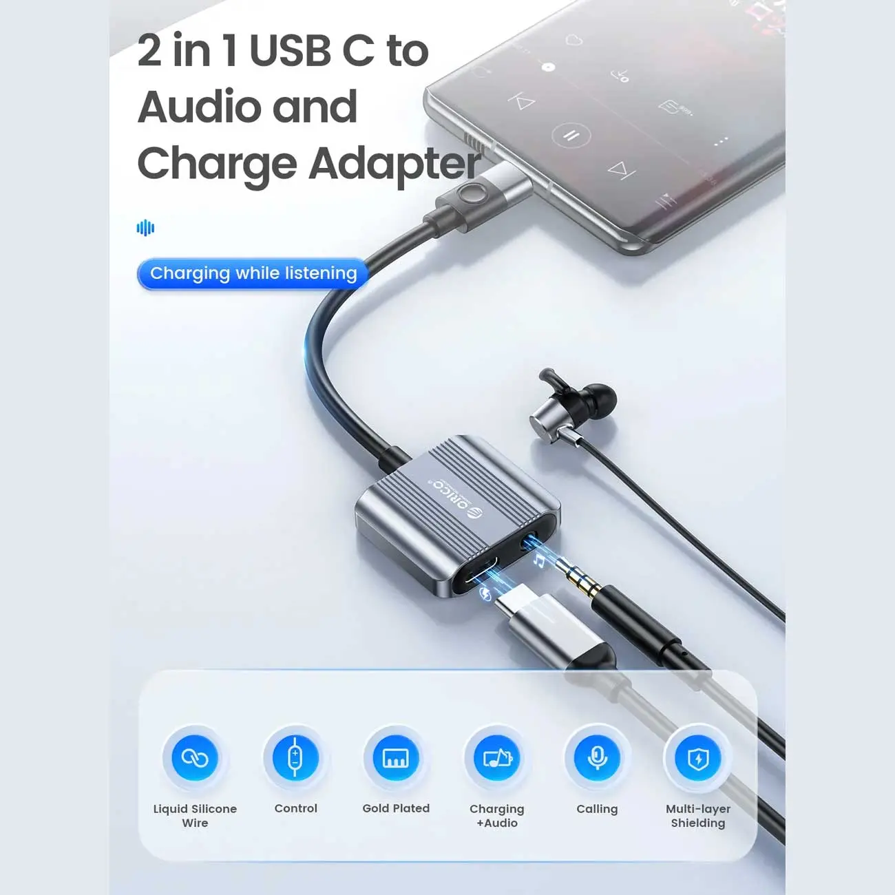 تبدیل Type-C به جک 3.5 میلی متری مدل ORICO AXCP-02 — تصویر ۸