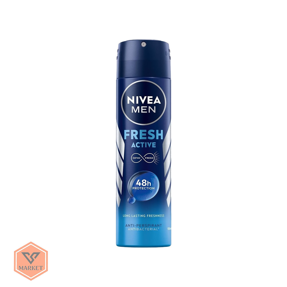 اسپری ضد تعریق مردانه نیوآ مدل فرش اکتیو (Fresh Active) – ماندگاری 48 ساعته حجم 150 می‌لیتر